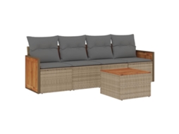 Garden Sofa Set, Garden Sofa Sets Vidaxl Bege Rattan / Vime (n/a)