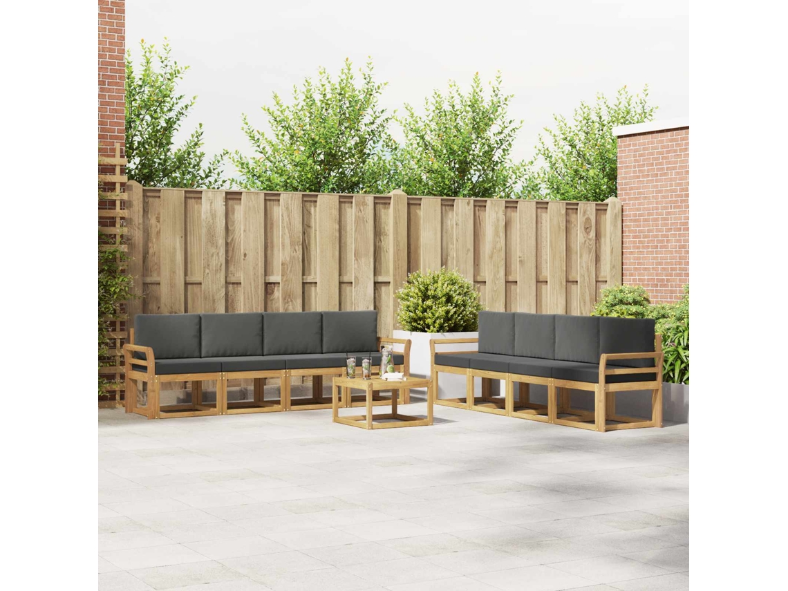 Vidaxl Conjunto De Sofás Para Exterior 9 Pcs Branco E Antracite