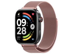 Bracelete para Xiaomi Band 9 Pro / 8 Pro Milan Magnética Malha de Aço Rosa XIAOMOYU