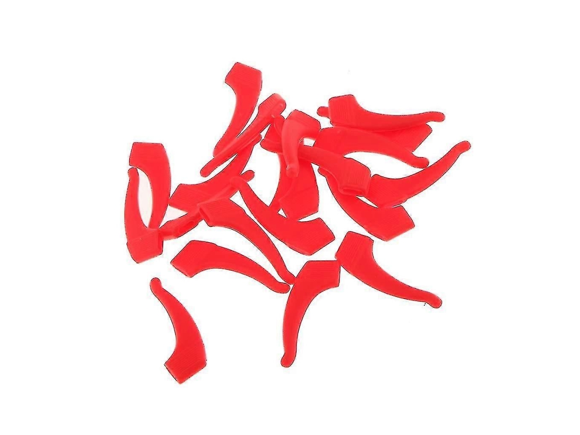 Ganchos de Orelha para Óculos, Gancho Antiderrapante Silicone Macio, Suporte Hastes, 50 Pares GOKOCO (vermelho)