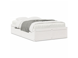 Bed Frame, Bed Frames Vidaxl Branco Madeira De Pinho (135 X 190 Cm)