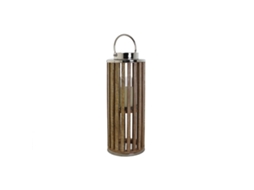 Castiçais DKD HOME DECOR Castanho Prateado Natural Cristal Madeira de Mangueira 20x20x50 cm
