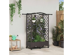 Vidaxl Cama Elevada Com Treliça E Telhado Castanho 124 X 40 X 129 Cm