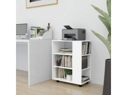 Vidaxl Móvel Com Rodas 60x35x75 Cm Derivados De Madeira Branco