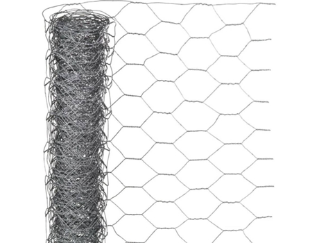 Rede de Arame NATURE Hexagonal (Cinzento - 50x500 cm - Aço)
