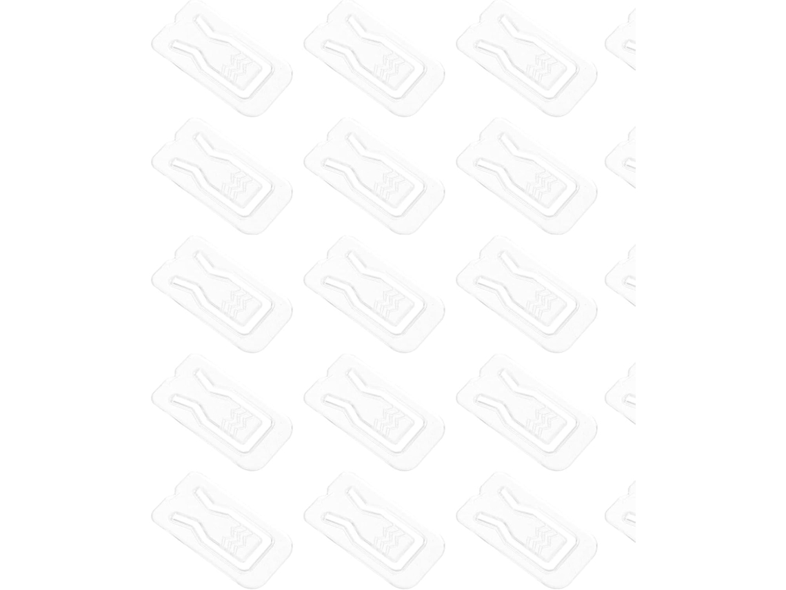 Conjunto Ciieeo com 500 alfinetes de camisa multifuncionais de plástico transparente, práticos e convenientes para prender roupas.