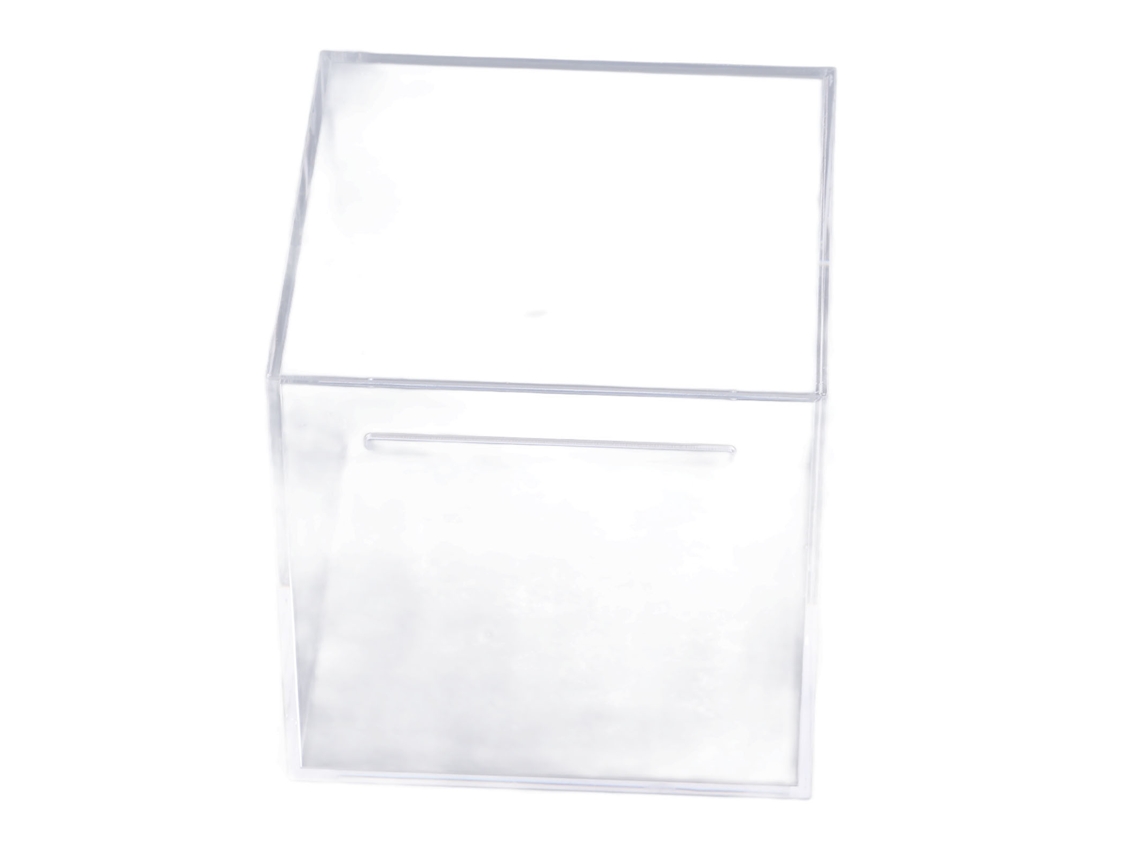 Cofrinho de Acrílico Cubo 12cm para Economia | S/MARCA
