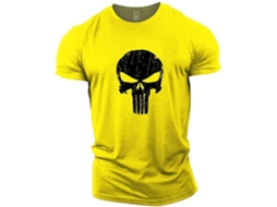 Top De Musculação Com Caveira Do Justiceiro Amarelo Brilvibera