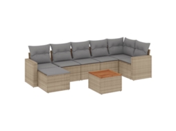 Garden Sofa Set, Garden Sofa Sets Vidaxl Bege Rattan / Vime (n/a)