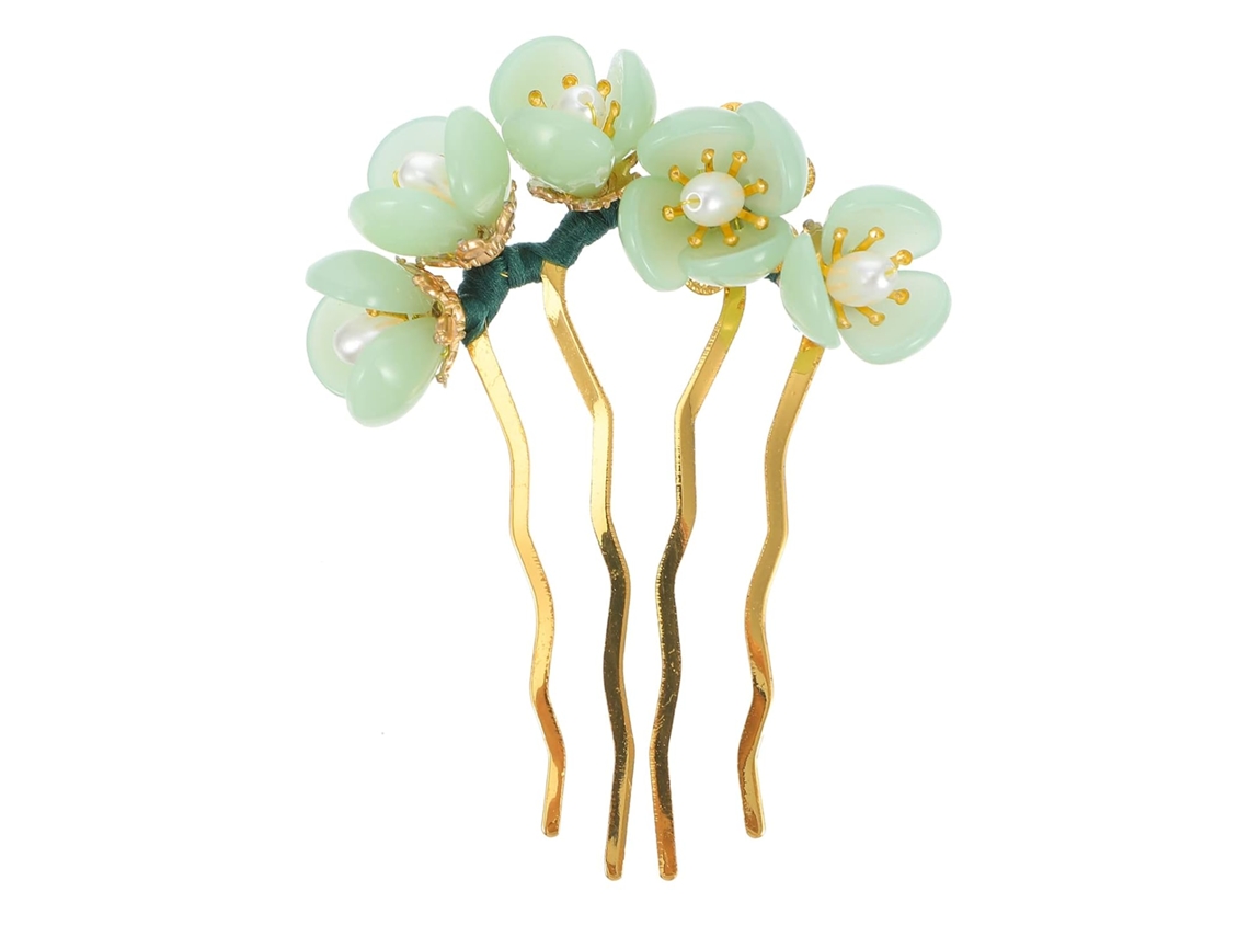 Pinos de Cabelo de Flor de Jade Meninas Bastão de Cabelo Chinês Retrô Chignon Pin Pauzinhos Estilo de Cabelo Acessórios para Fazer Cabelo JEDBESETZT