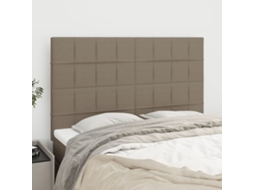Cabeceira Cama 4 Pcs Tecido 72x5x78/88 Cm Cinzento-acastanhado