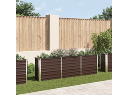 Vidaxl Canteiro Elevado De Jardim Aço Galvanizado 240x40x77cm Castanho