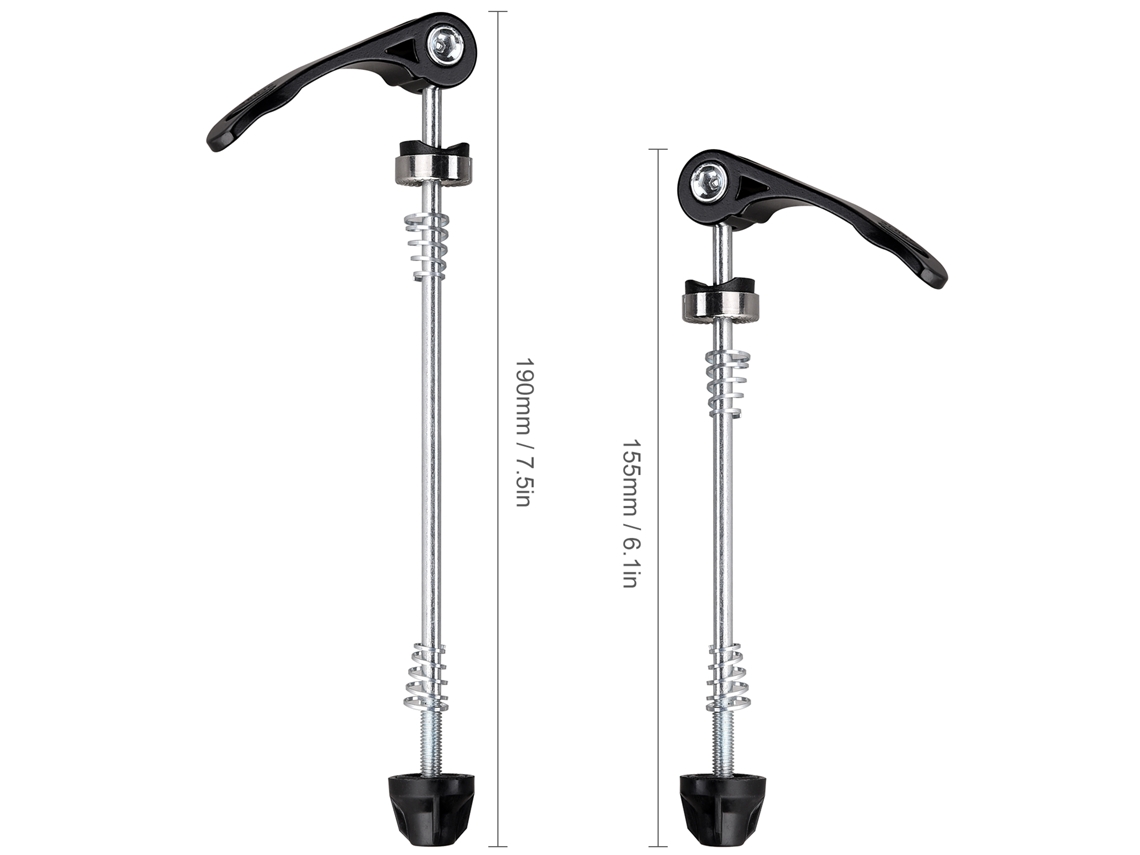 Pinos de Roda Mali para Bicicleta com Liberação Rápida 155/190mm em Aço e Alumínio