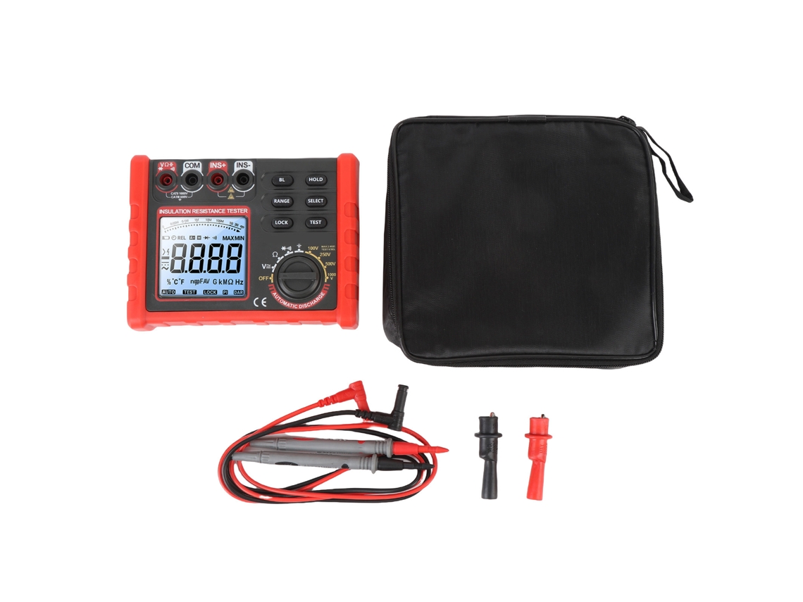 Testador De Resistência Digital Ohmímetro Com Capa De Silicone E Suporte Ajustável