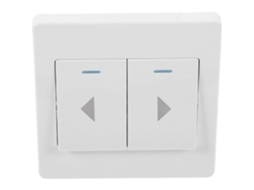 Botão de parede em ABS branco com controle e estrutura simples de 2 botões.