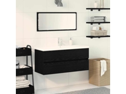 Vidaxl Armário Para Pia De Banheiro Carvalho Preto 100 X 39 X 62 Cm