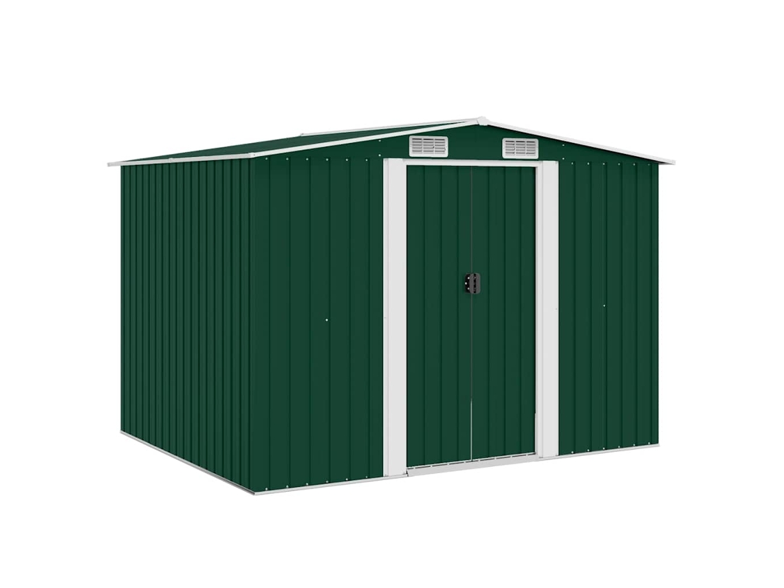 Vidaxl Abrigo De Jardim Metal Verde 257x205x178 Cm