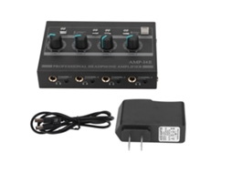 Amplificador de auriculares estéreo compacto de 4 canales Amp 14ii con adaptador de 12 V 2 para estudio y escenario | S/MARCA