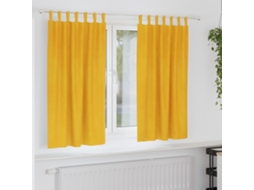 Vidaxl Cortinas Opacas 2 Unid. Amarelo-mostarda 140 X 175 Cm Veludo
