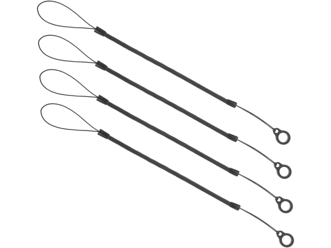 Conjunto De 4 Cordões Anti-perda Para Canetas E Tablets Com Mola Elástica Retrátil E Argolas.