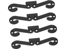 Conjunto De 4 Peças Ferragens Decorativas Para Portas Celeiro, Protetores De Canto Em Aço Carbono Preto