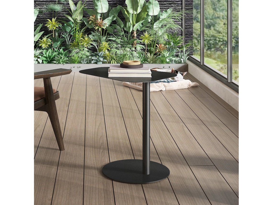 Tabela auxiliar Nastätten interior trapezoidal/metal exterior 50 x 50 x 38 cm preto fosco [EN.CASA]