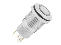 Interruptor de Botão Metal com Led Verde 24v Auto reset