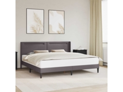 Vidaxl Estrutura Da Cama Cinzento 180 X 200 Cm Couro Sintético