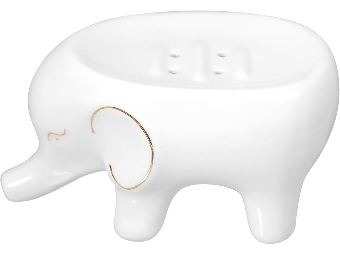 Saboneteira De Cerâmica White Elephant, Compacta E Elegante.