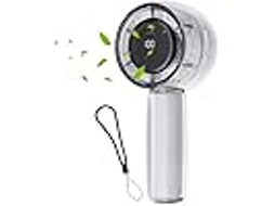 Ventilador portátil com luz LED, velocidade ajustável, bateria recarregável Zeuxo