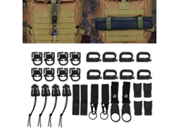 Conjunto De 30 Peças Fivelas Molle Em Formato D Para Mochilas, Em Nylon, Acessórios Para Piquenique, Camping E Viajegens, Na Cor Preta