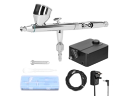 Kit Compressor de Ar com Airbrush 0.3mm Profissional para Maquiagem e Arte 30psi