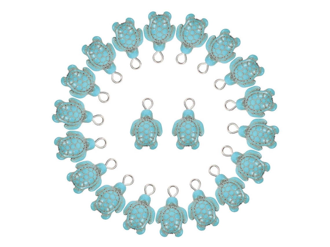 Conjunto De 100 Pingentes De Tartaruga Marinha Verde Turquesa Para Confecção De Pulseiras. Nostalgia88