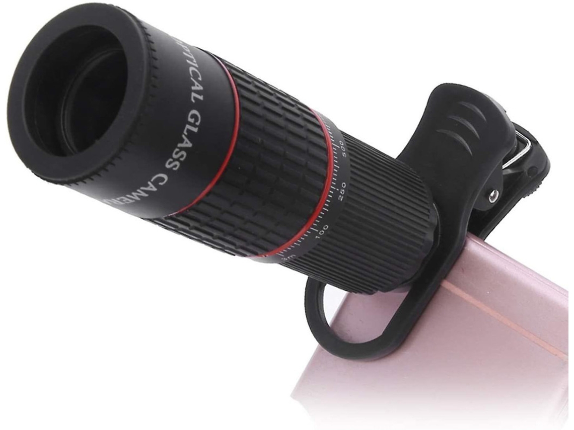 Lente Telefoto Celular 20x Lente Ótica Hd Telescópio Externo Observação Pássaros Concertos Jogos Preto Yizhood