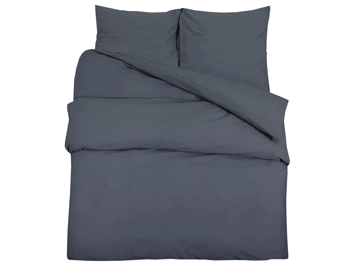 Duvet Cover Set, Duvet Cover Sets Vidaxl Antracite Microfibra (135 X 200 Cm + 80 X 80 Cm)