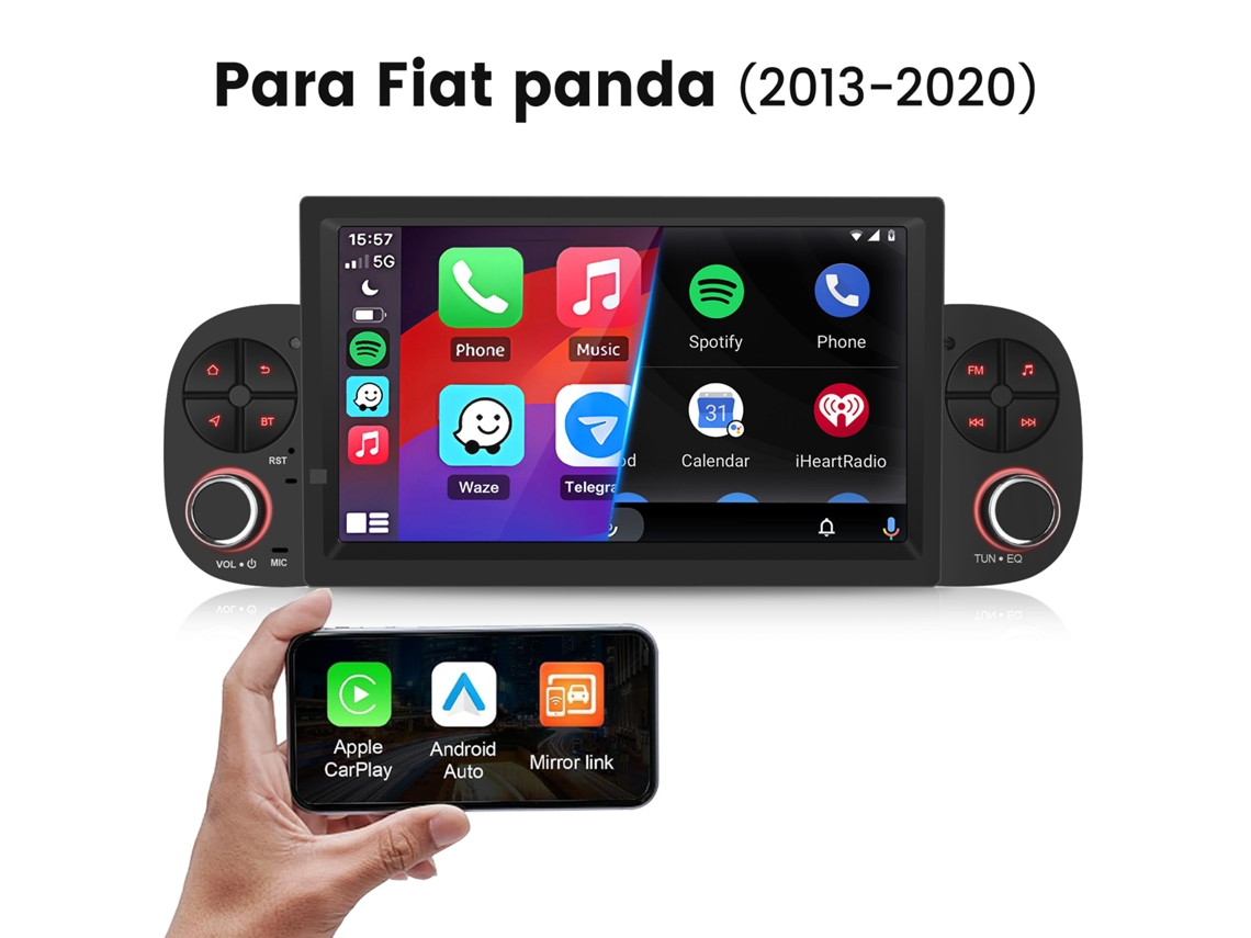 Rádio Automotivo Linux Junsun Para Fiat Panda (2013- 2020) | Auto Carplay | Plug And Play | Gps | Swc