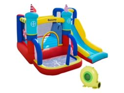 Castelo Insuflável 4 em 1 Infantil 265x260x200cm (escorregador, Piscina, 3 8 Anos)