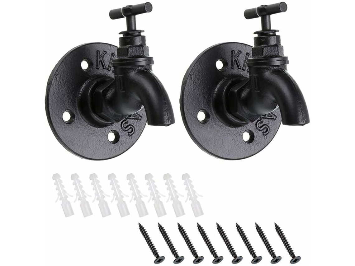 Ganchos De Parede Pretos Foscos, Estilo Industrial, Oferecem Um Toque Moderno, Design Multifuncional Garante Utilidade Em Qualquer Ambiente Com Estrut