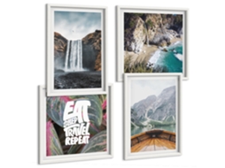 Composição De Quadros Paisagens De Cachoeiras Nas Montanhas Espelharte (4 Peças)