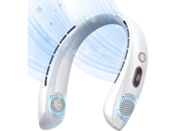 Ventilador de Pescoço Portátil AQUAFORGE com visor digital e luz LED
