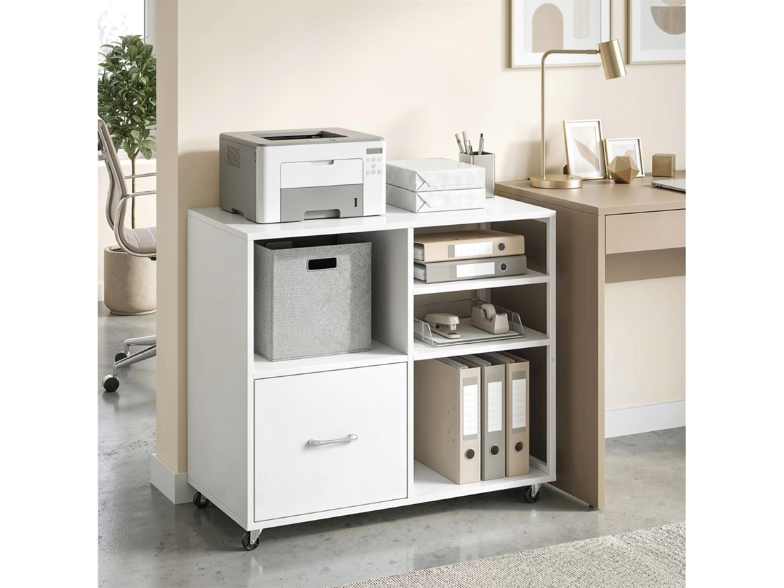 Mesa De Impressora Com Rodas E Gaveta A4, Ideal Para Casa E Escritório