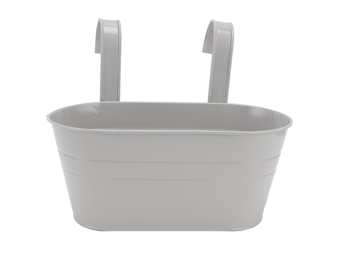 Vaso de Flores Pendente de Ferro com Gancho Removível 21x22.5cm para Jardim Decor Gray | S/MARCA