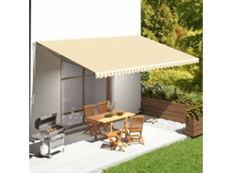 Vidaxl Tecido De Substituição Para Toldo Amarelo E Branco 580x345 Cm Poliéster