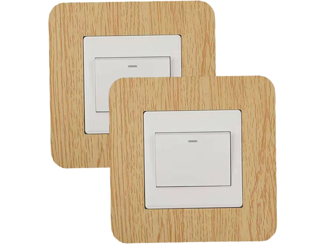 Conjunto De 2 Placas Duplas Para Interruptor – Acabamento Em Madeira, Placa Decorativa Para Parede, 8, 6 X 8