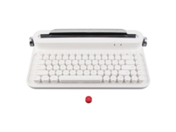Teclado Bluetooth Vintage Com 86 Teclas Inalámbrico Portátil Com Suporte Integrado Para Windows Android Ios Branco