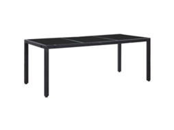 Conjunto de Jantar para Exterior 9 Pcs Vime Pe Preto MAISON EXCLUSIVE