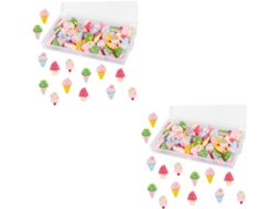 Conjunto De 60 Alfinetes Resina Em Formato Sorvete Para Fotos E