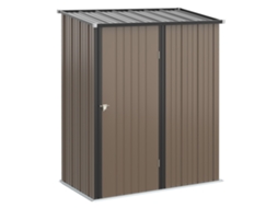 Casa de jardim em aço para ferramentas com fechadura 161,5x94,5x196cm marrom BTFORUS