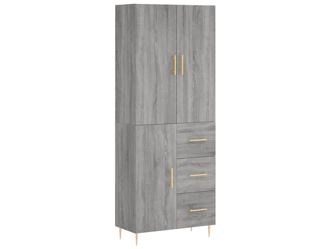 Guarda-roupa alto em madeira Sonoma Cinza, exclusivo da Maison (69,5 x 34 x 180 cm)