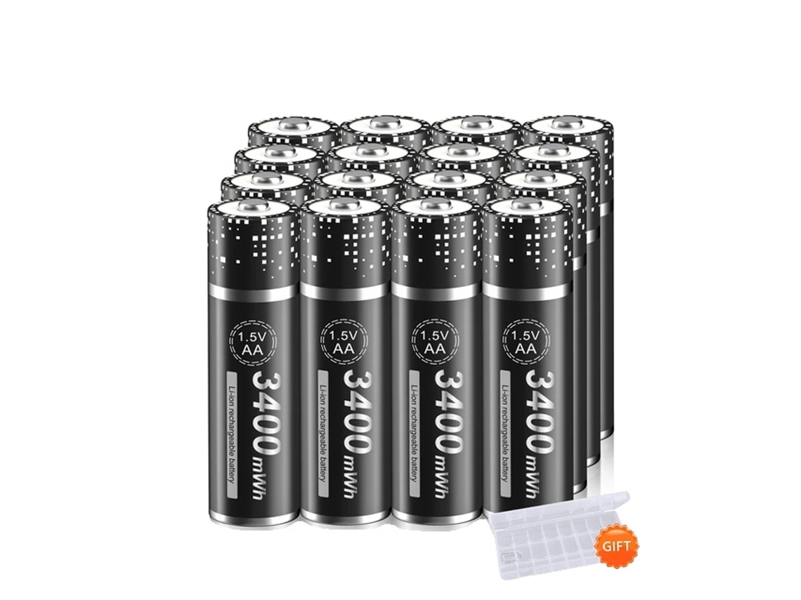 Bateria Recarregável Aa Li Ion, 3400mwh, Original,16pcs Battery Oem